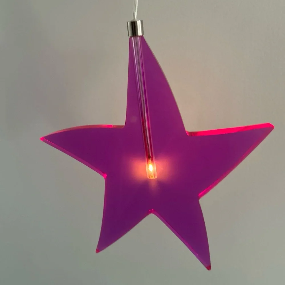 Ikea Glansa Hanging Purple Acrylic Star Indoor Light